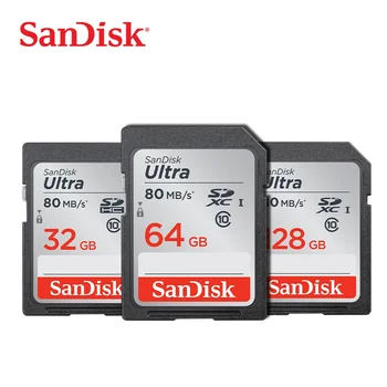 

SanDisk Ultra Memory Card SDHC/SDXC SD Card Class10 16GB 32GB 64GB 128GB Cards C10 UHS-I 80MB/s Flash Card for Full HD Camera