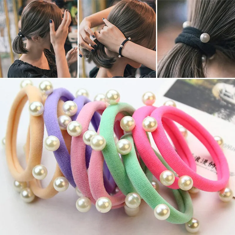 Rubber Band Hair Rope 1PC Women With Pearl Candy Girls Rolled Towel Solid Ponytail Holder Hair Accessories High Elasticity
Rubber Band Hair Rope 1PC Women With Pearl Candy Girls Rolled Towel Solid Ponytail Holder Hair Accessories High Elasticity