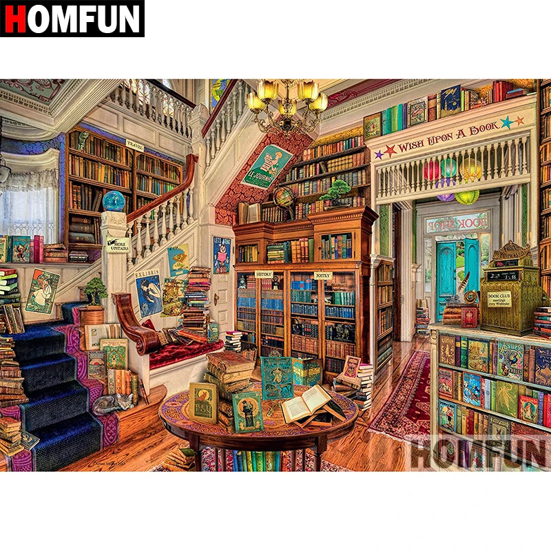 HOMFUN 5D DIY Diamond Painting Full Square/Round Drill "Book room" Embroidery Cross Stitch Mosaic Home Decor Gift A08435
HOMFUN 5D DIY Diamond Painting Full Square/Round Drill "Book room" Embroidery Cross Stitch Mosaic Home Decor Gift A08435