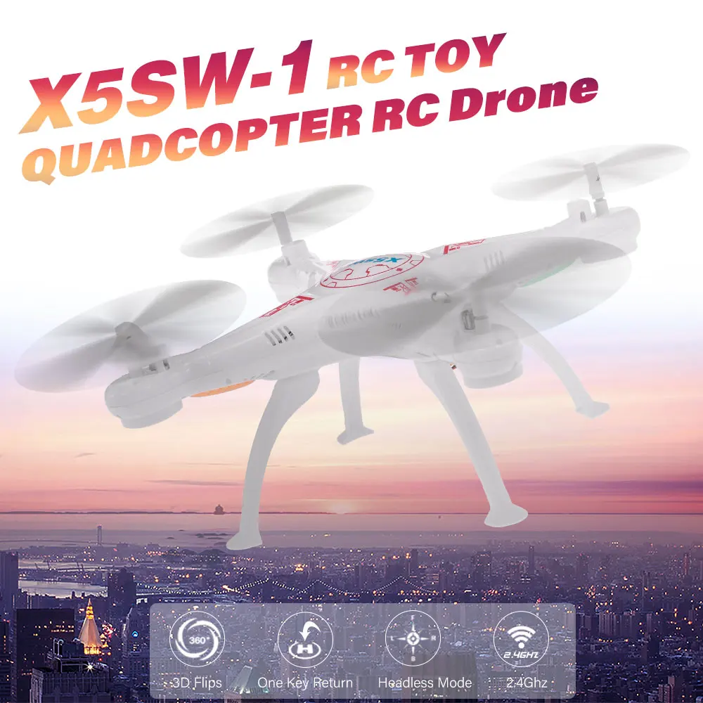 Drone X5SW-1 2.4GHz Headless Mode 720P 3D Flips One Key Return RC Drone RC Quadcopter Remote Control Toys RTF for Kids
Drone X5SW-1 2.4GHz Headless Mode 720P 3D Flips One Key Return RC Drone RC Quadcopter Remote Control Toys RTF for Kids