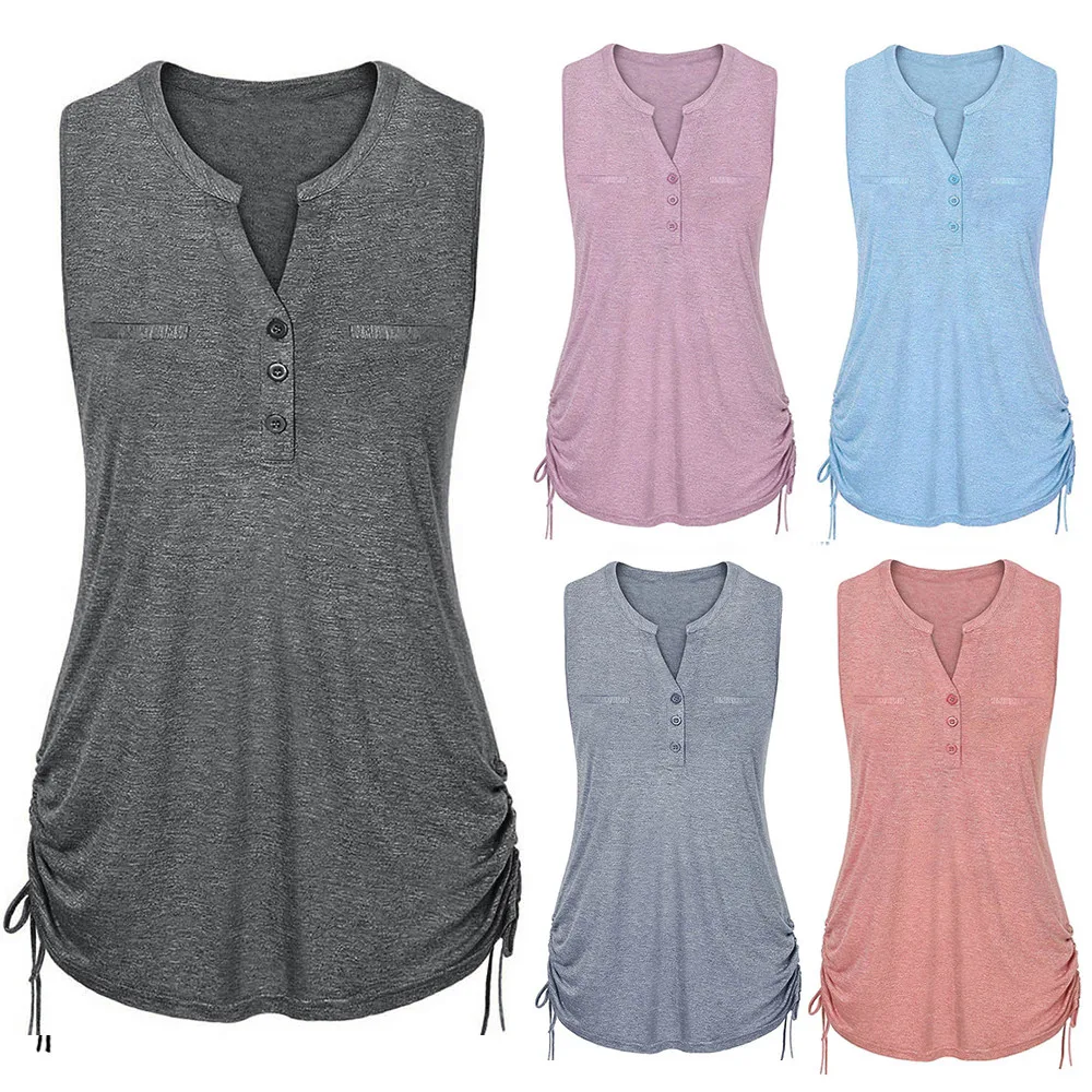 Women Ladies V-Neck Fashion Solid Sleeveless Vest Tank Rope Straps Pullover Polyester Tops Shirt
Women Ladies V-Neck Fashion Solid Sleeveless Vest Tank Rope Straps Pullover Polyester Tops Shirt