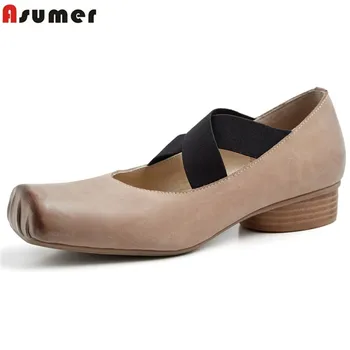 ASUMER 2020 spring new shoes woman square toe shallow genuine leather shoes med heels mary janes shoes casual pumps women shoes
ASUMER 2020 spring new shoes woman square toe shallow genuine leather shoes med heels mary janes shoes casual pumps women shoes