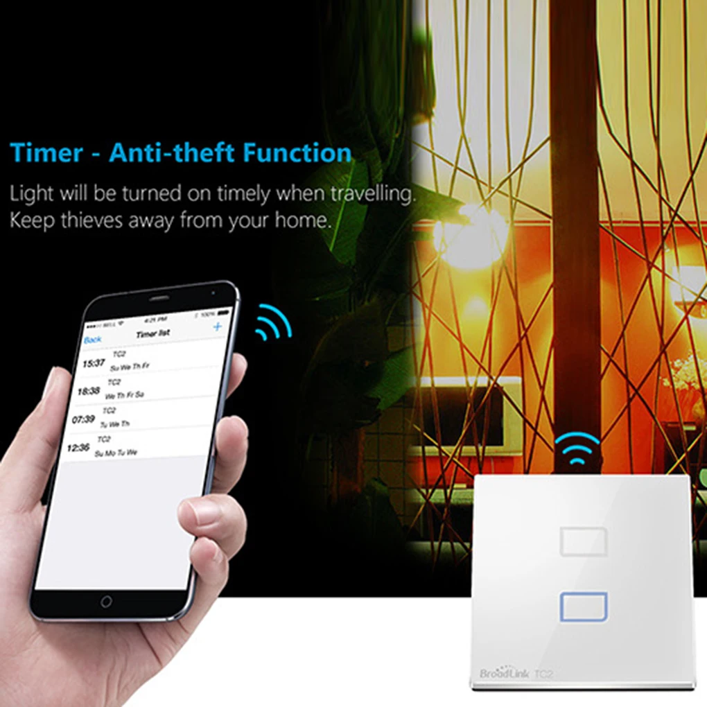Broadlink TC2 EU Plug 1/2/3Gang RF433 Wireless Wifi Control Smart Home Touch Light Wall Switch
Broadlink TC2 EU Plug 1/2/3Gang RF433 Wireless Wifi Control Smart Home Touch Light Wall Switch