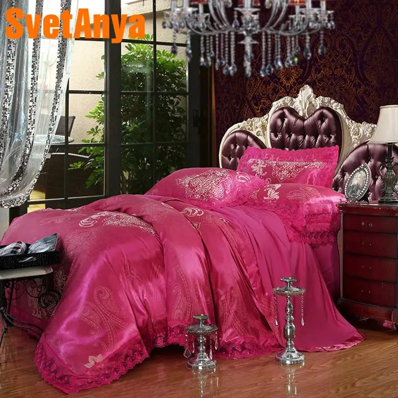 Svetanya silky Bedlinen 6in1 4in1 jacquard Lace Bedding Set double Queen king size
Svetanya silky Bedlinen 6in1 4in1 jacquard Lace Bedding Set double Queen king size