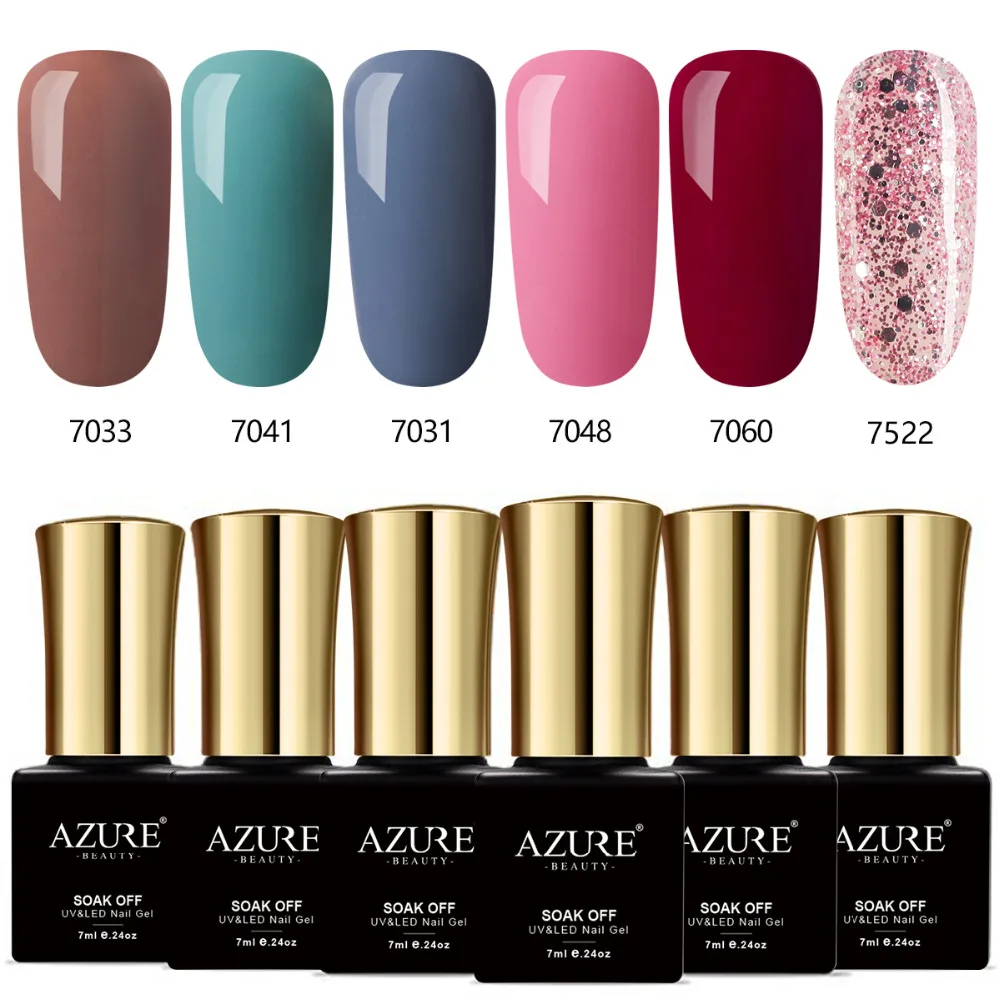 AZURE BEAUTY 6Pcs/Lot 7ml Gel Nail Polish Set Kit Semi Permanent UV Purple Nail Polish Nail Art Soak Off Led UV Nail Salon Set
AZURE BEAUTY 6Pcs/Lot 7ml Gel Nail Polish Set Kit Semi Permanent UV Purple Nail Polish Nail Art Soak Off Led UV Nail Salon Set