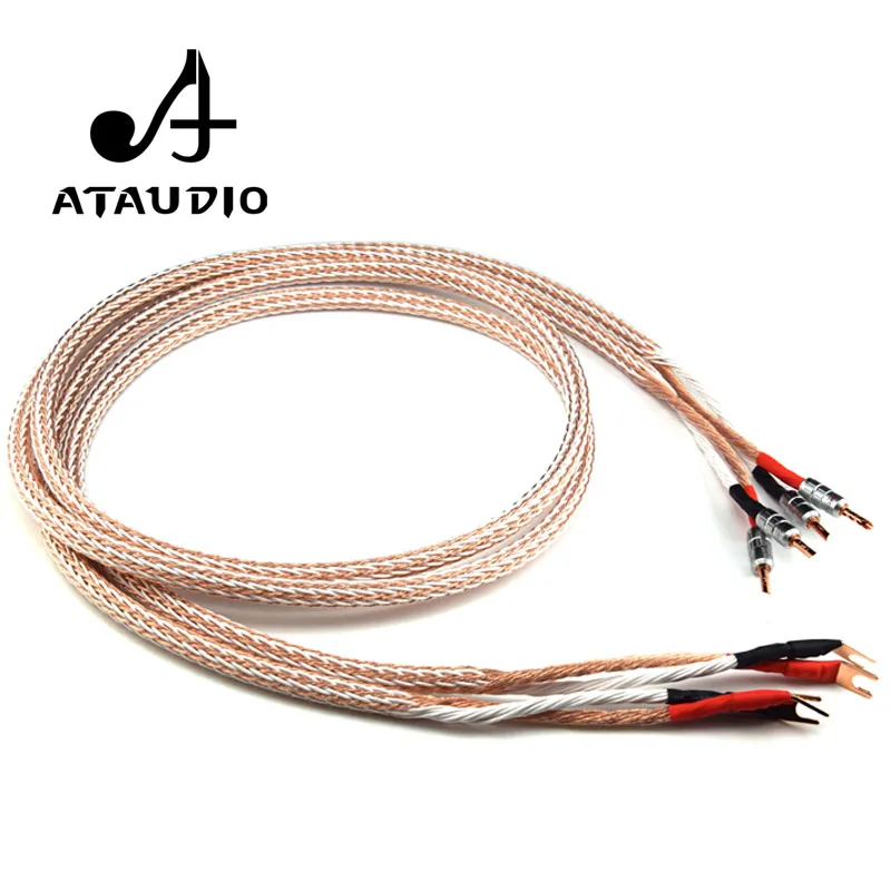 Кабель Динамика ATAUDIO 12TC Hifi Чистый медный hi fi провод динамика с разъемами бананов