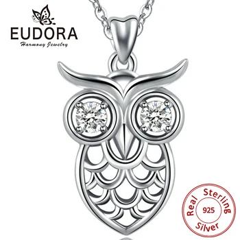 EUDORA Sterling Silver Owl Pendant Necklace Eagle Clear CZ Fashion Pendan Summer Collection Animal Jewelry Surprise Gift CYD149
EUDORA Sterling Silver Owl Pendant Necklace Eagle Clear CZ Fashion Pendan Summer Collection Animal Jewelry Surprise Gift CYD149