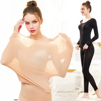 

Winter Women Thermal Underwear 37 Degree Constant Temperature Long Johns for Women Ultrathin Elastic Seamless Underwears