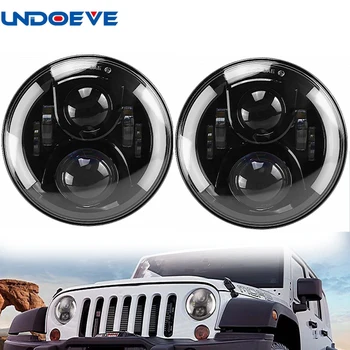 7inch Round Hi/Lo Beam LED Driving Light Headlights Insert with DRL & Halo Ring Angle Eyes for Jeep Wrangler JK TJ LJ 1997-2015 
7inch Round Hi/Lo Beam LED Driving Light Headlights Insert with DRL & Halo Ring Angle Eyes for Jeep Wrangler JK TJ LJ 1997-2015