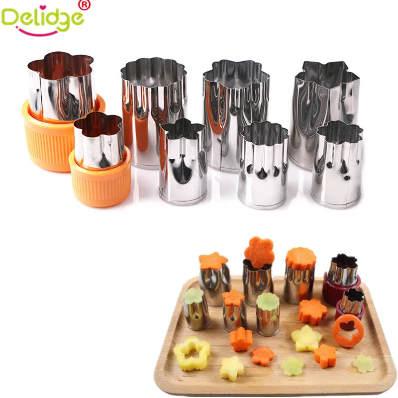 Delidge 8 pcs/set Vegetable & Fruits Cutter Stainless Steel Flower Star Shape Fruits Slicer Mold Cake Cookie Biscuit Press
Delidge 8 pcs/set Vegetable & Fruits Cutter Stainless Steel Flower Star Shape Fruits Slicer Mold Cake Cookie Biscuit Press