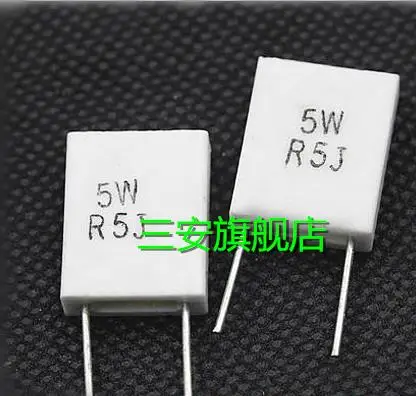Non inductive resistance ceramic resistor 0.5R 5W 0.5 5% ohm R5J (10 /4) |