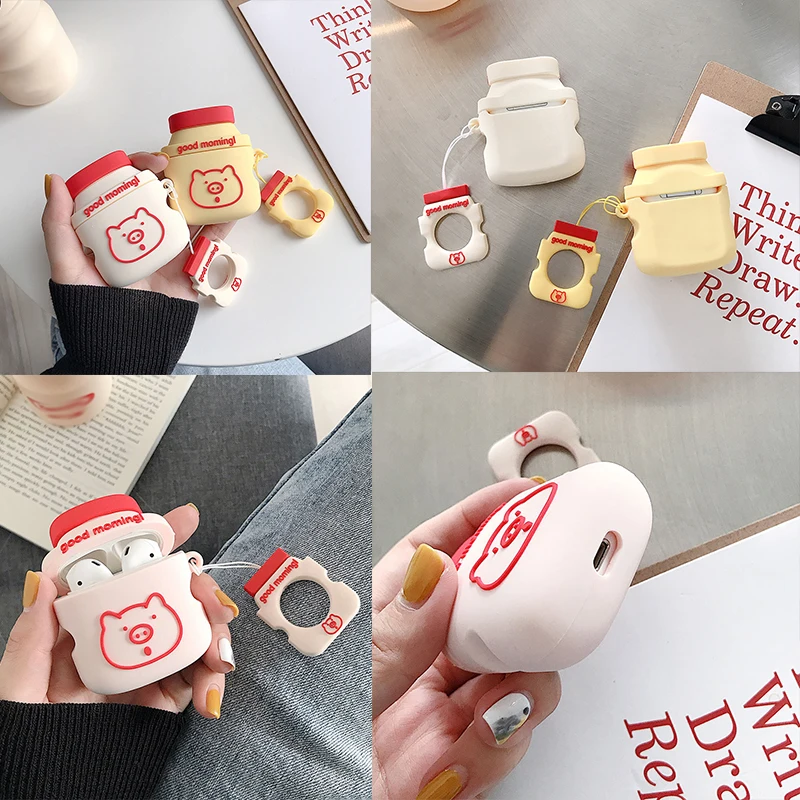 Cartoon Pigs Case For Apple AirPods 2 Earphone Soft TPU Case For Apple Air Pods 1 Charging Box Cover For Airpods Case With Hooks
Cartoon Pigs Case For Apple AirPods 2 Earphone Soft TPU Case For Apple Air Pods 1 Charging Box Cover For Airpods Case With Hooks