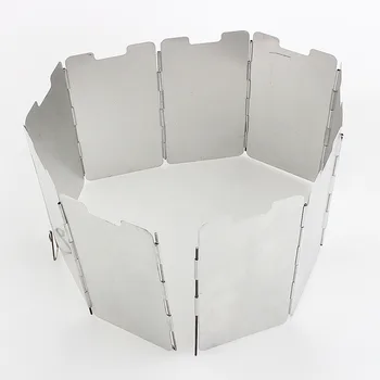 9 Plates Wind Shield Screens Foldable Outdoor Camping Cooking Cooker Gas Stove Windshield Wind Screen