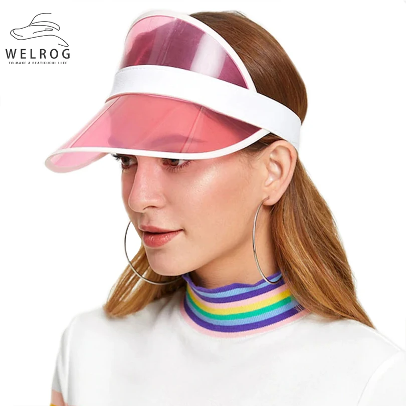 WELROG Summer Unisex Women Men Sun Hat Candy Color Transparent Empty Top Plastic PVC Sunshade Hat Visor Caps Bicycle Sunhats
WELROG Summer Unisex Women Men Sun Hat Candy Color Transparent Empty Top Plastic PVC Sunshade Hat Visor Caps Bicycle Sunhats