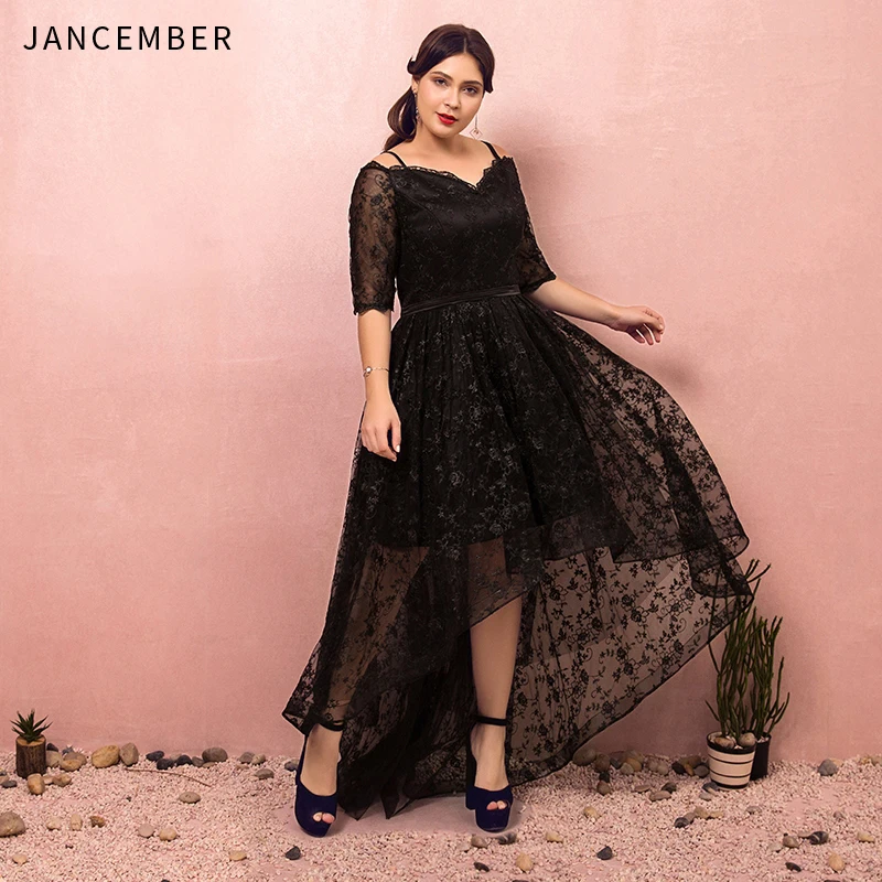 JANCEMBER Plus Size Prom Dresses Illusion Half Sleeve Sling Scalloped Neck Lace Up Back Lace Tulle Applique prom dresses 2019
JANCEMBER Plus Size Prom Dresses Illusion Half Sleeve Sling Scalloped Neck Lace Up Back Lace Tulle Applique prom dresses 2019