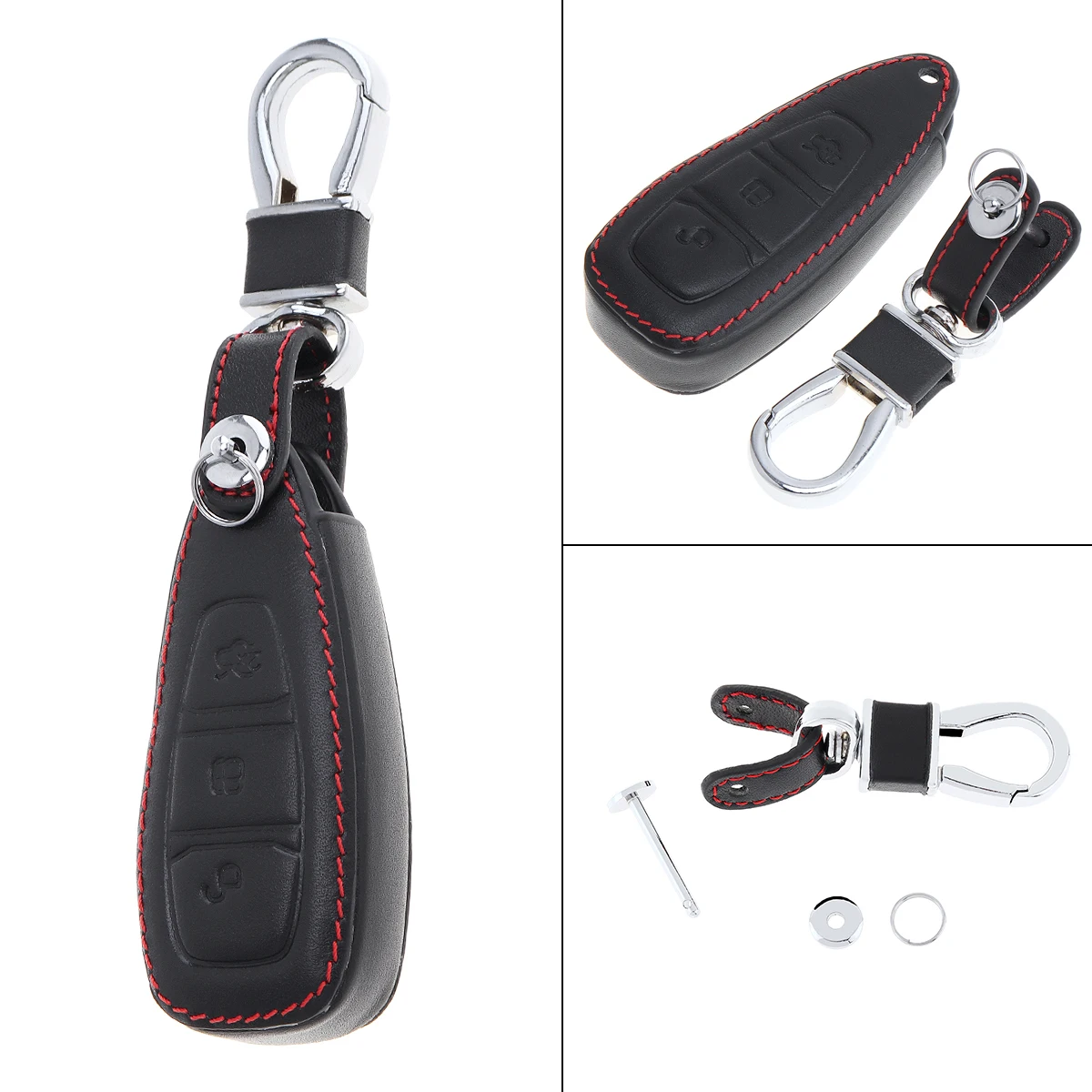 3 Buttons 3D Leather Car Key Cover Protector Holder with Buckle for Ford Fiesta Focus 3 4 MK3 MK4 Mondeo Ecosport Kuga Focus ST
3 Buttons 3D Leather Car Key Cover Protector Holder with Buckle for Ford Fiesta Focus 3 4 MK3 MK4 Mondeo Ecosport Kuga Focus ST
