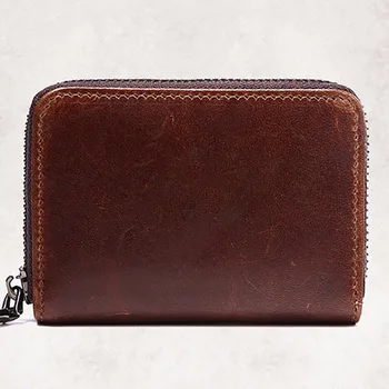 High Quality Cowhide Genuine Leather Men Short Purse Vintage Designer Clutch Pouch Card Holder Coin Pocket Zipper Bifold Wallet
High Quality Cowhide Genuine Leather Men Short Purse Vintage Designer Clutch Pouch Card Holder Coin Pocket Zipper Bifold Wallet
