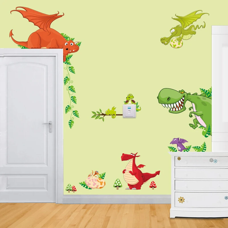 Cute dinosaur wall stickers for kids rooms removable DIY nursery wall decals adhesive living room wall pictures
Cute dinosaur wall stickers for kids rooms removable DIY nursery wall decals adhesive living room wall pictures