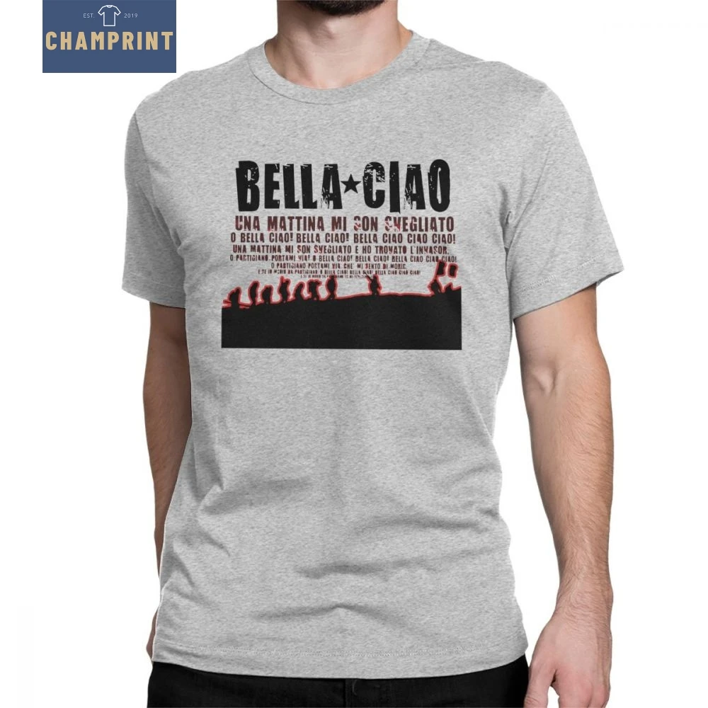 Men's T Shirts Oh Bella Ciao Vintage Short Sleeve Money Heist La Case De Papel Tees Crewneck Tops Cotton House of Paper T-Shirt
Men's T Shirts Oh Bella Ciao Vintage Short Sleeve Money Heist La Case De Papel Tees Crewneck Tops Cotton House of Paper T-Shirt