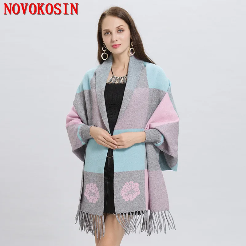 SC78 2018 Faux Cashmere Warm Winter Printed Plaid Pattern Long Women Pashmina Thick Lady Knitted Poncho With Tassel Coat
SC78 2018 Faux Cashmere Warm Winter Printed Plaid Pattern Long Women Pashmina Thick Lady Knitted Poncho With Tassel Coat