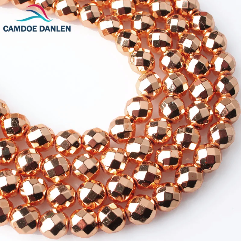 CAMDOE DANLEN AAA Natural Stone Beads Faceted Rose Gold Hematite 4 6 8 10 12 mm Round beads Fit Diy Beads For Jewelry Making
CAMDOE DANLEN AAA Natural Stone Beads Faceted Rose Gold Hematite 4 6 8 10 12 mm Round beads Fit Diy Beads For Jewelry Making