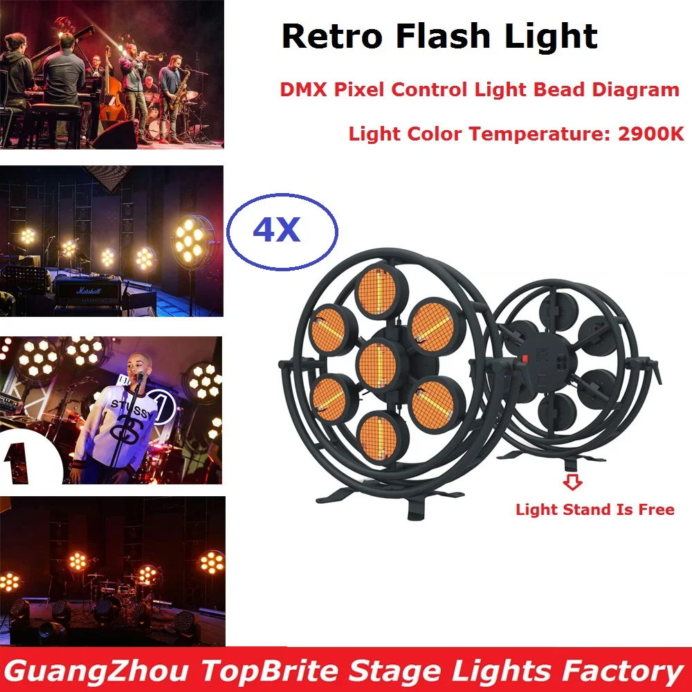 4Pcs 7X300W Retro Flash Light DMX 512 Stage Light Whirlwind Laser Projector Light Machine Party Decoration Stage Lighting Effect
4Pcs 7X300W Retro Flash Light DMX 512 Stage Light Whirlwind Laser Projector Light Machine Party Decoration Stage Lighting Effect