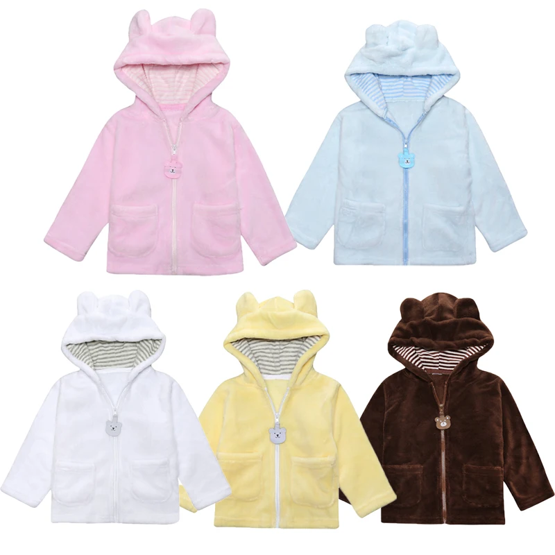 Winter Fall Warm Thick Coral Fleece Baby Boys Girls Coat Long Sleeve Cute Ear Hooded Solid Jacket Infant Zipper Coat DW0143
Winter Fall Warm Thick Coral Fleece Baby Boys Girls Coat Long Sleeve Cute Ear Hooded Solid Jacket Infant Zipper Coat DW0143