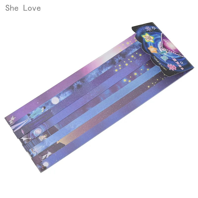 She Love 160 Strips Lucky Star Paper Quilling Starry Sky Printed Paper Origami Handmade Folded Stacked Craft
She Love 160 Strips Lucky Star Paper Quilling Starry Sky Printed Paper Origami Handmade Folded Stacked Craft