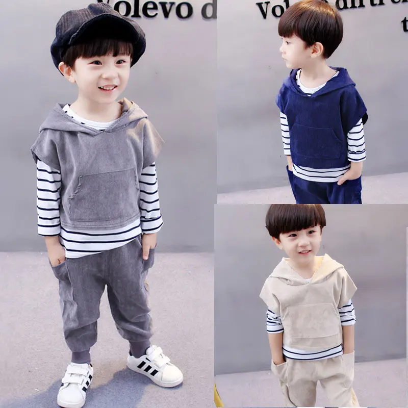 2018 Children's Clothing Sets Cotton Boys Hooded Vest+Striped T-shirt+Pants 3Pcs Suit Spring Autumn Kids Sets Baby Clothes
2018 Children's Clothing Sets Cotton Boys Hooded Vest+Striped T-shirt+Pants 3Pcs Suit Spring Autumn Kids Sets Baby Clothes