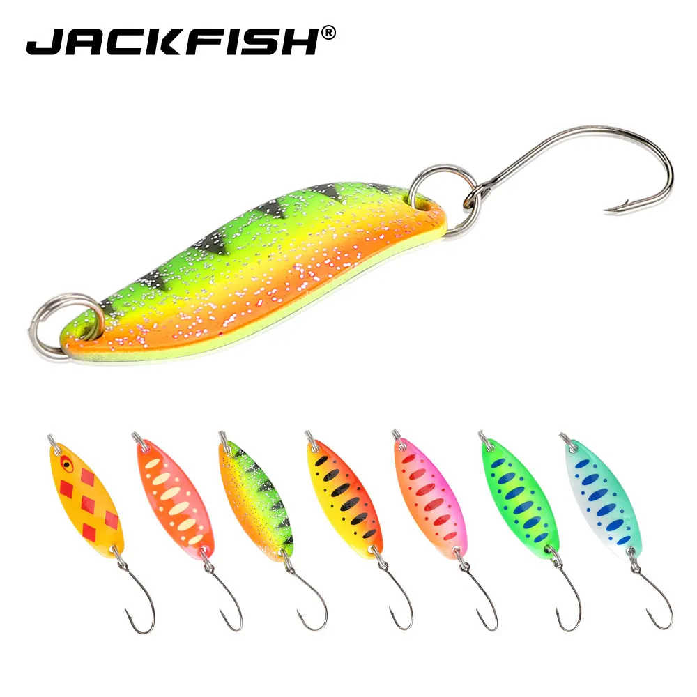 

JACKFISH Spinner Trout Spoon Fishing Lures Shads Wobblers Jig Lures VIB Hard Baits Sequins for Carp Fishing Tackle Pesca Isca