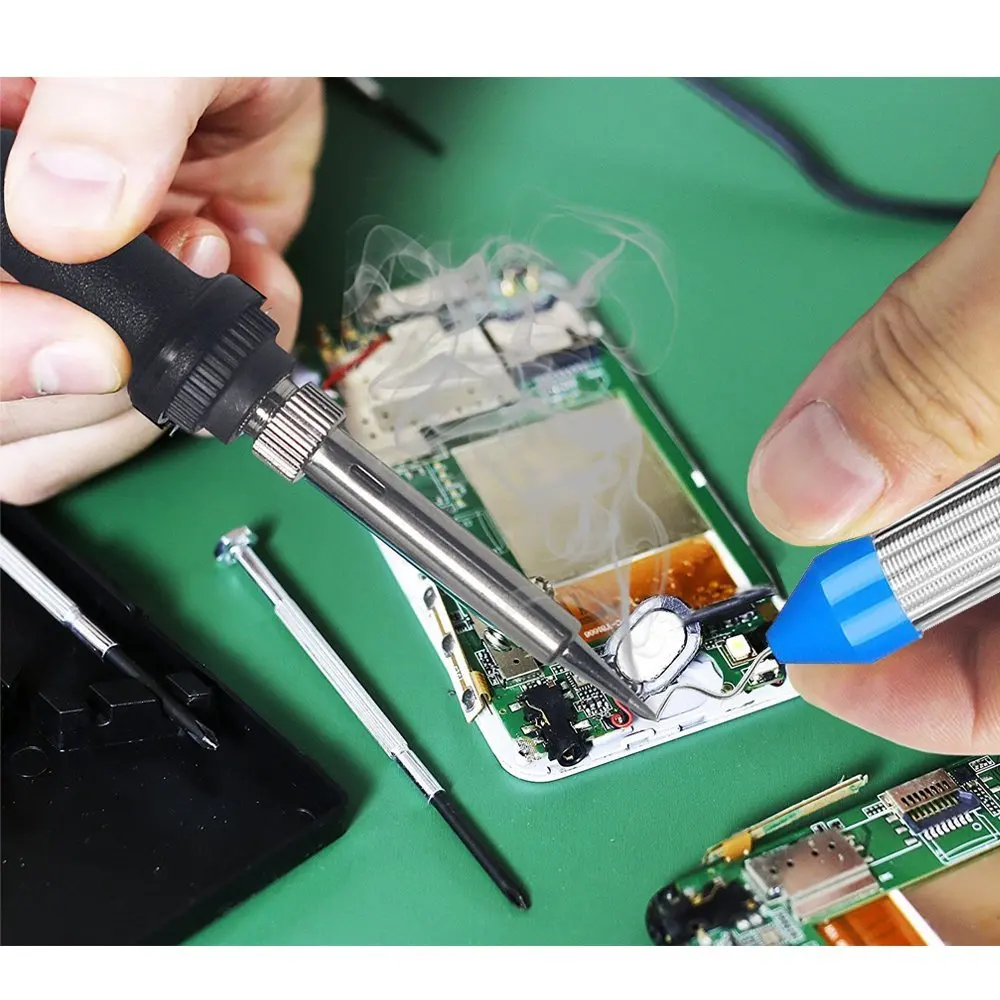 Adjustable Temperature Soldering Iron Kit 220V 60W Digital Multimeter O7T8