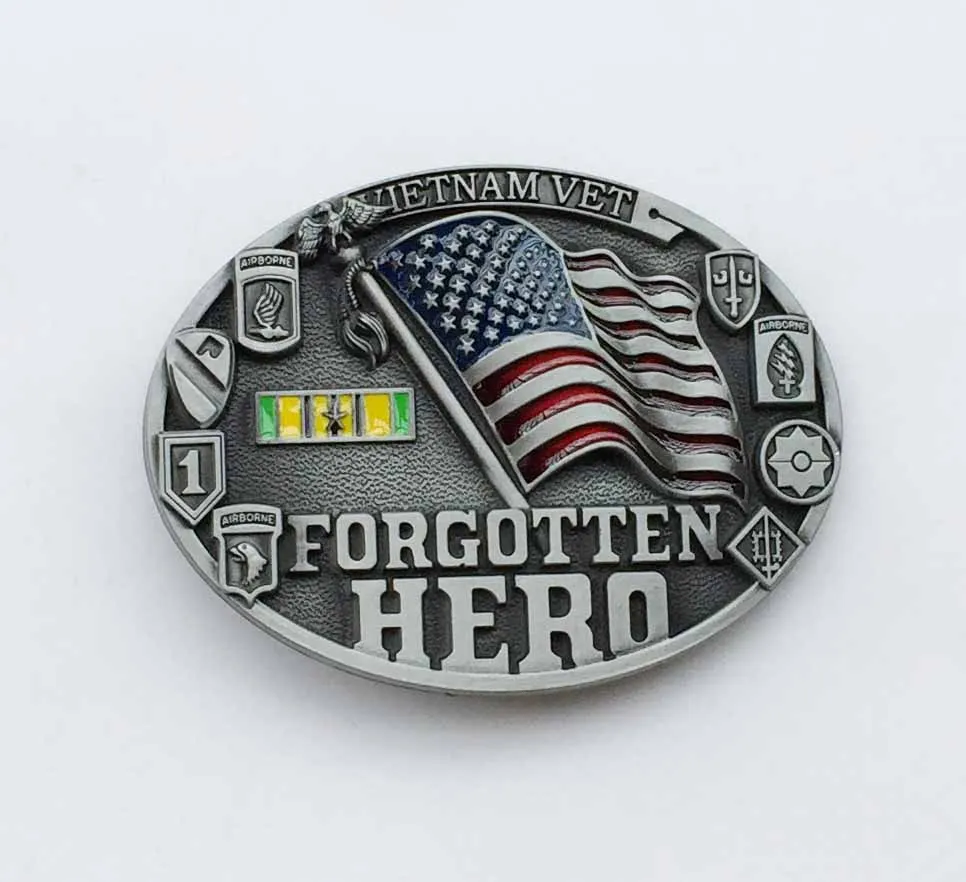 Vietnam Vet Forgotten Hero Belt Buckle uitable for 4cm wideth belt with continous stock
Vietnam Vet Forgotten Hero Belt Buckle uitable for 4cm wideth belt with continous stock