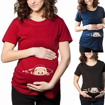 Fashion Peeking Baby Pattern Top Women Loose Maternity Pregnant Summer T-ShirtFemmes camisa chemise camicia Mujer Clothes
Fashion Peeking Baby Pattern Top Women Loose Maternity Pregnant Summer T-ShirtFemmes camisa chemise camicia Mujer Clothes