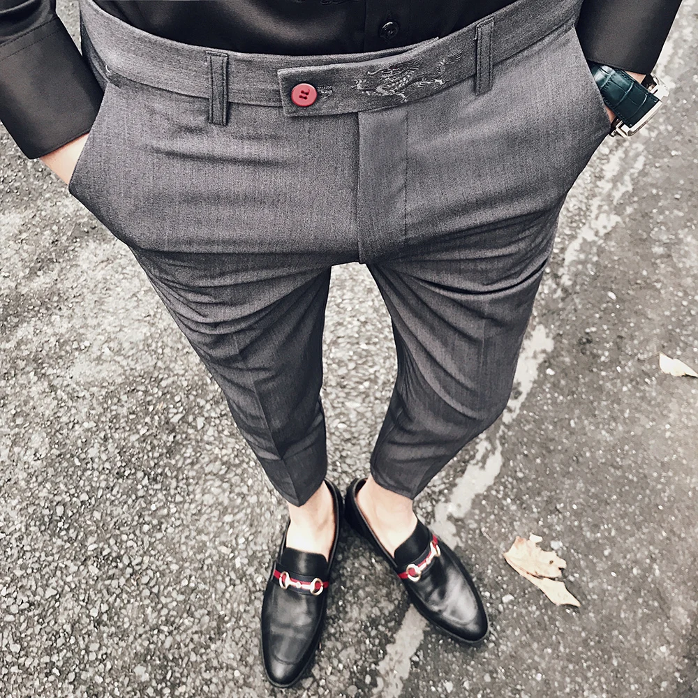 Dragon embroidery Pants Men Dress Pant Business Casual Office Trousers Ment Ankle Length Pants Homme Slim Fit Men Social Trouser
Dragon embroidery Pants Men Dress Pant Business Casual Office Trousers Ment Ankle Length Pants Homme Slim Fit Men Social Trouser