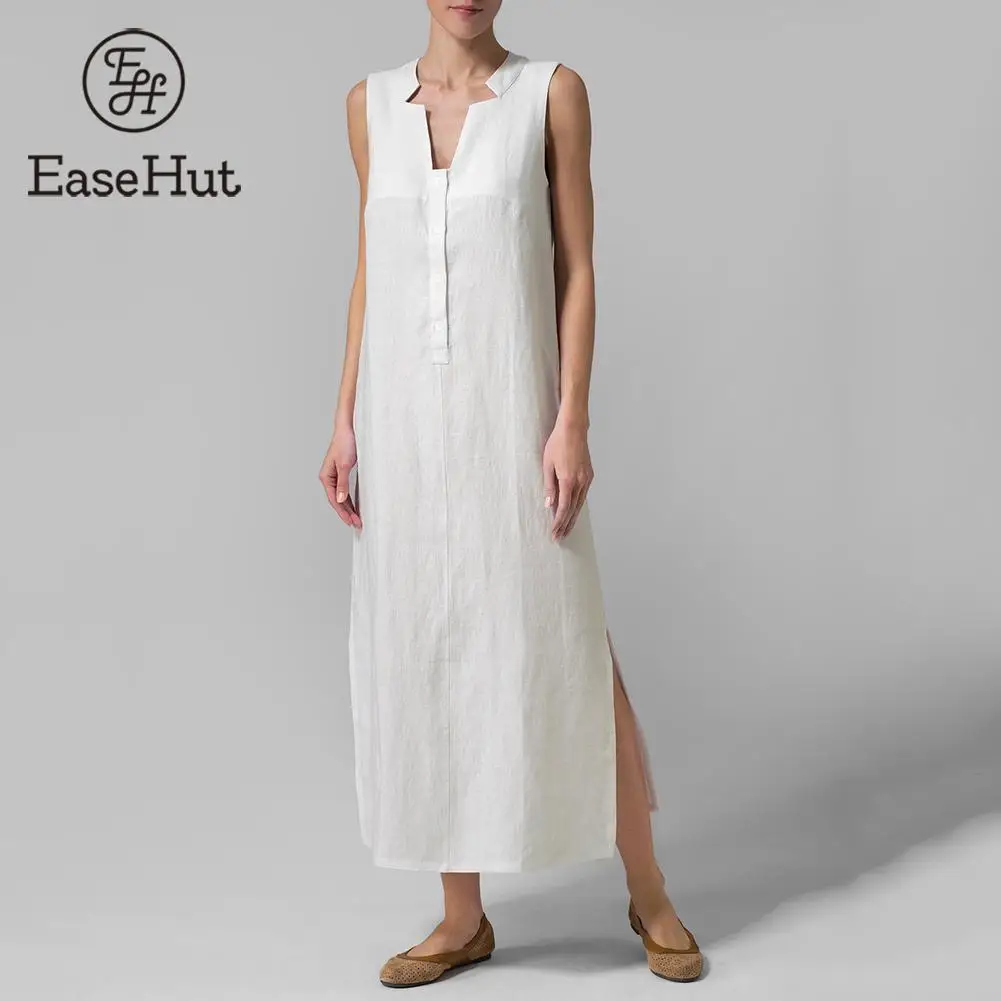 EaseHut Vintage Women Cotton Long Dress V Neck Sleeveless Buttons Split Summer Dress 4XL 5XL Plus Size Loose Casual Party Dress
EaseHut Vintage Women Cotton Long Dress V Neck Sleeveless Buttons Split Summer Dress 4XL 5XL Plus Size Loose Casual Party Dress