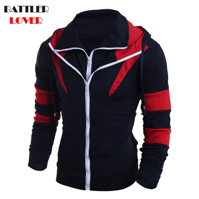 Double-layer Cardigan Palace Men Hoodies Jacket Brand Clothing Winter Hoodie Mens Casual Slim Hooded Sweatshirt Zipper Hoodies