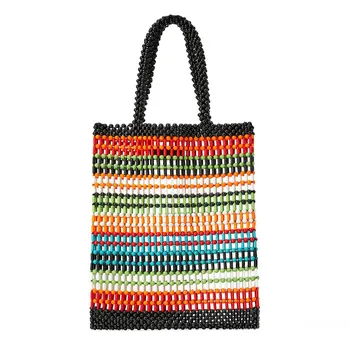 2019 European and American Fashion Ball Shape Acrylic Mixed Color Stripe Multi-color Manual String Bead Bag
2019 European and American Fashion Ball Shape Acrylic Mixed Color Stripe Multi-color Manual String Bead Bag