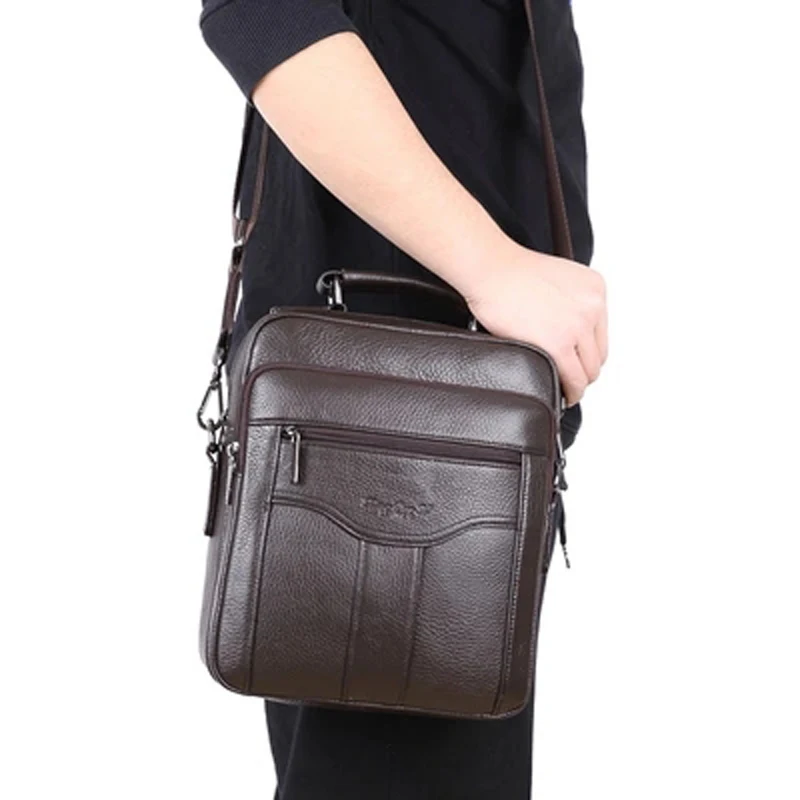 Collection Fashion Men Bags Male Leather Messenger Bags Man Travel Business Crossbody Shoulder Bag Mens Handbag,Brown