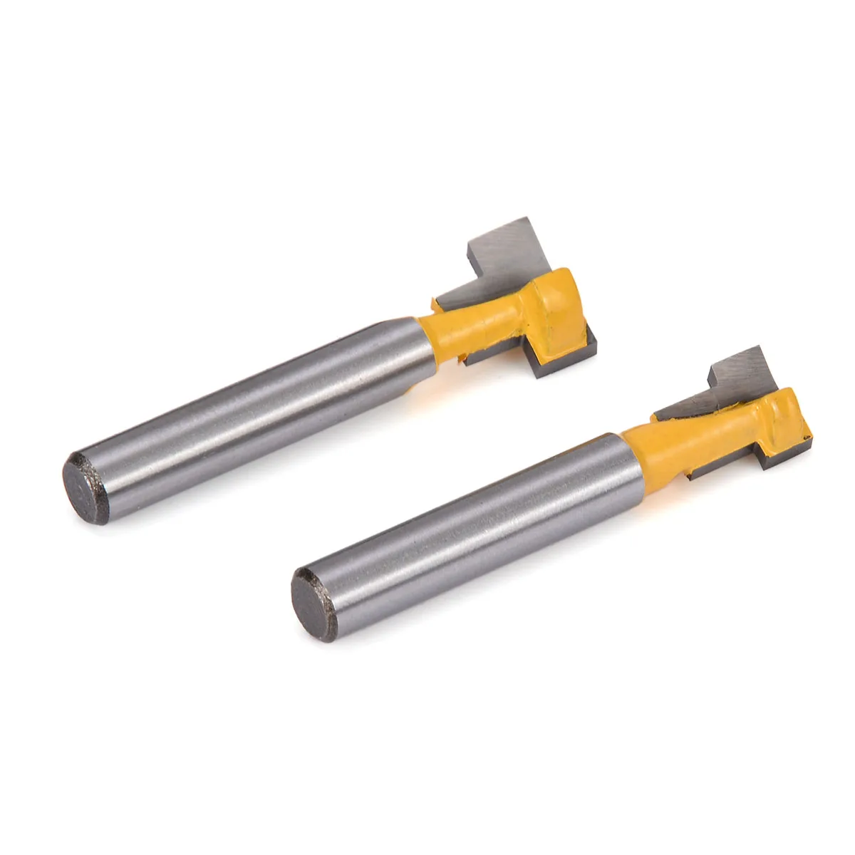 2Pcs 3/8\`\` & 1/2\`\` T-Slot Milling Cutter 1/4\`\` Shank Handle Router Bits Practical Woodworking Trimming Cutters