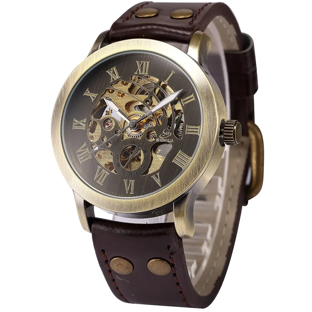 Duobla 2019 Fashion Men's Steampunk Bronze Skeleton Self-Winding Auto Mechanical Man Hollow Leather Wrist Watch Relogio hot 40Q
Duobla 2019 Fashion Men's Steampunk Bronze Skeleton Self-Winding Auto Mechanical Man Hollow Leather Wrist Watch Relogio hot 40Q
