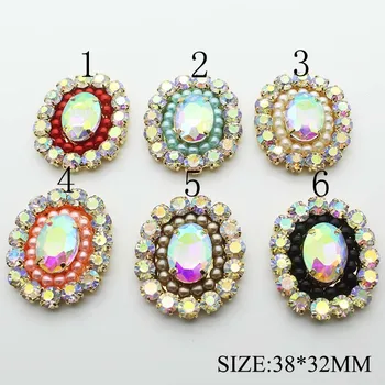 Hot Sale 5 Pieces / batch 38*32 mm AB Rhinestone Folder Pearl Glass Alloy Button DIY Fashion Craft Decoration Button
Hot Sale 5 Pieces / batch 38*32 mm AB Rhinestone Folder Pearl Glass Alloy Button DIY Fashion Craft Decoration Button