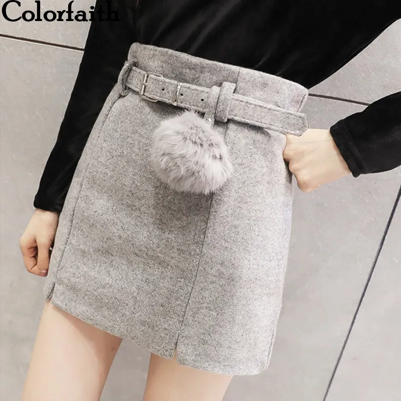 Colorfaith New 2019 Women Woolen mini Skirt Autumn Winter Pencil Pom Pom with Belt Ladies Fashion Package Hip Sakter Skirt SK297
Colorfaith New 2019 Women Woolen mini Skirt Autumn Winter Pencil Pom Pom with Belt Ladies Fashion Package Hip Sakter Skirt SK297