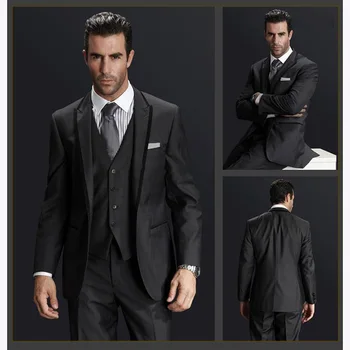 Dark Gray Men's Prom Normal Blazer Groom Tuxedos Business suits slim fit men suit 2017 terno masculino (Jacket+Pants+Vest+Tie)
Dark Gray Men's Prom Normal Blazer Groom Tuxedos Business suits slim fit men suit 2017 terno masculino (Jacket+Pants+Vest+Tie)