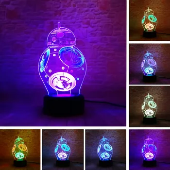 Star Wars BB-8 Ball Robot 3D Led Two-Mixed Night Light 7 Colorful Gradient Illusion Lamp Christmas Kids Birthday Holiday Gifts
Star Wars BB-8 Ball Robot 3D Led Two-Mixed Night Light 7 Colorful Gradient Illusion Lamp Christmas Kids Birthday Holiday Gifts