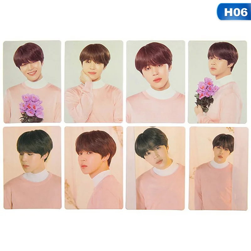 

8pcs/set K-pop BTS Bangtan Boys New Album LOVE YOURSELF Photo Cards JIMIN SUGA V JIN PhotocardS Lomo Cards