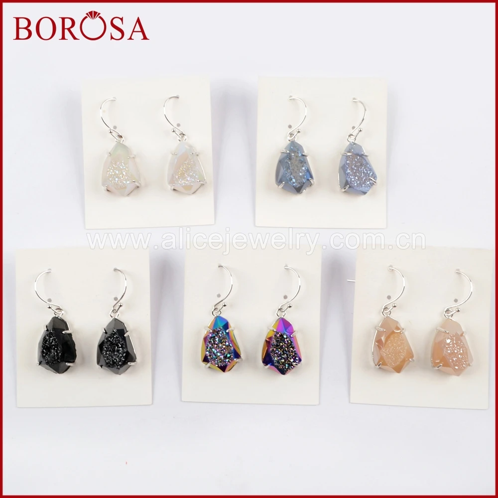 BOROSA Design 3Pairs Silver Color Claw Rainbow Titanium Druzy Faceted Dangle Earring Agates Drusy Drop Earrings Jewelry ZG0349
BOROSA Design 3Pairs Silver Color Claw Rainbow Titanium Druzy Faceted Dangle Earring Agates Drusy Drop Earrings Jewelry ZG0349