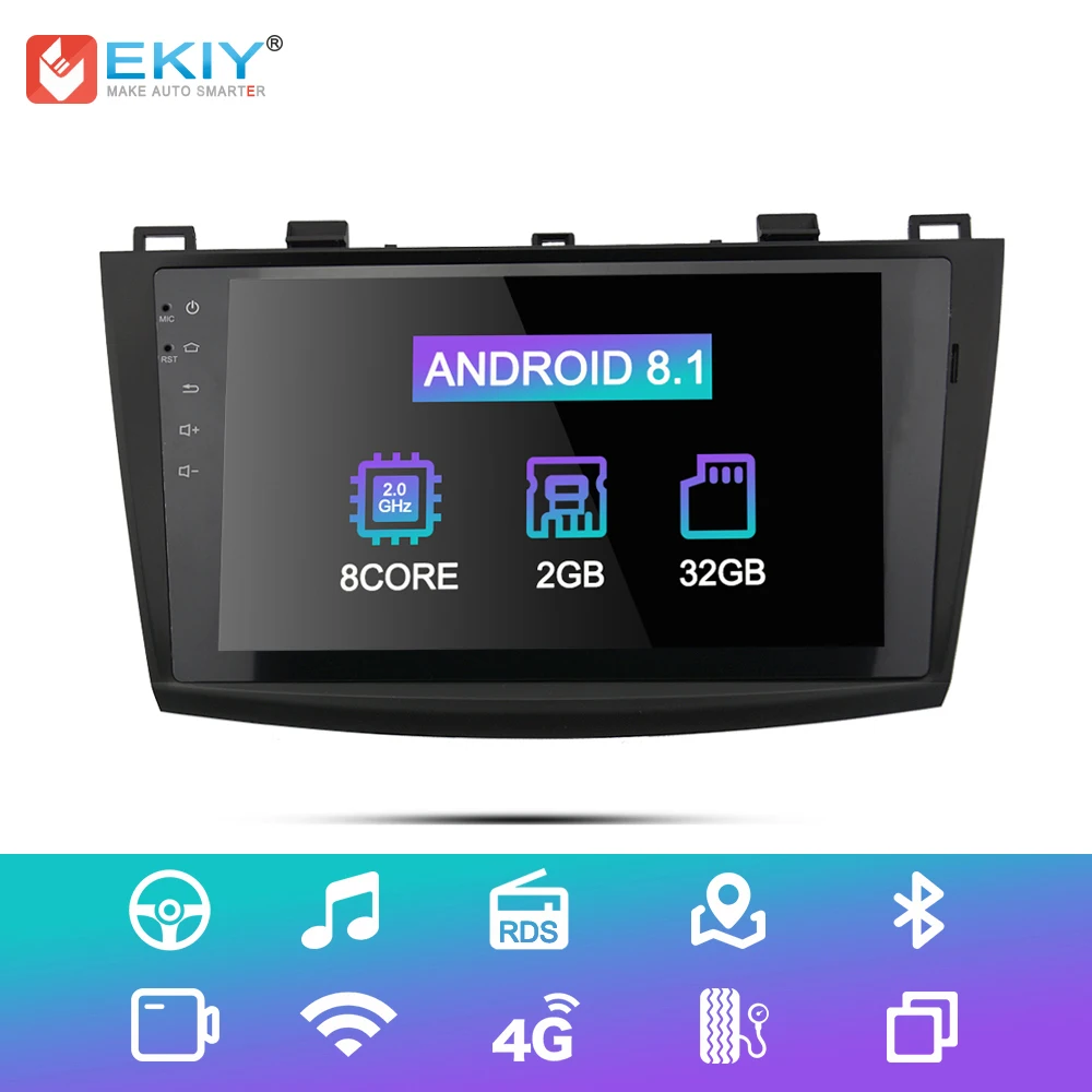 EKIY 9 'ɲG + 32G Android 8 1 2 Din Автомобильный мультимедийный плеер для MAZDA 3 Axela 2009-2012 GPS