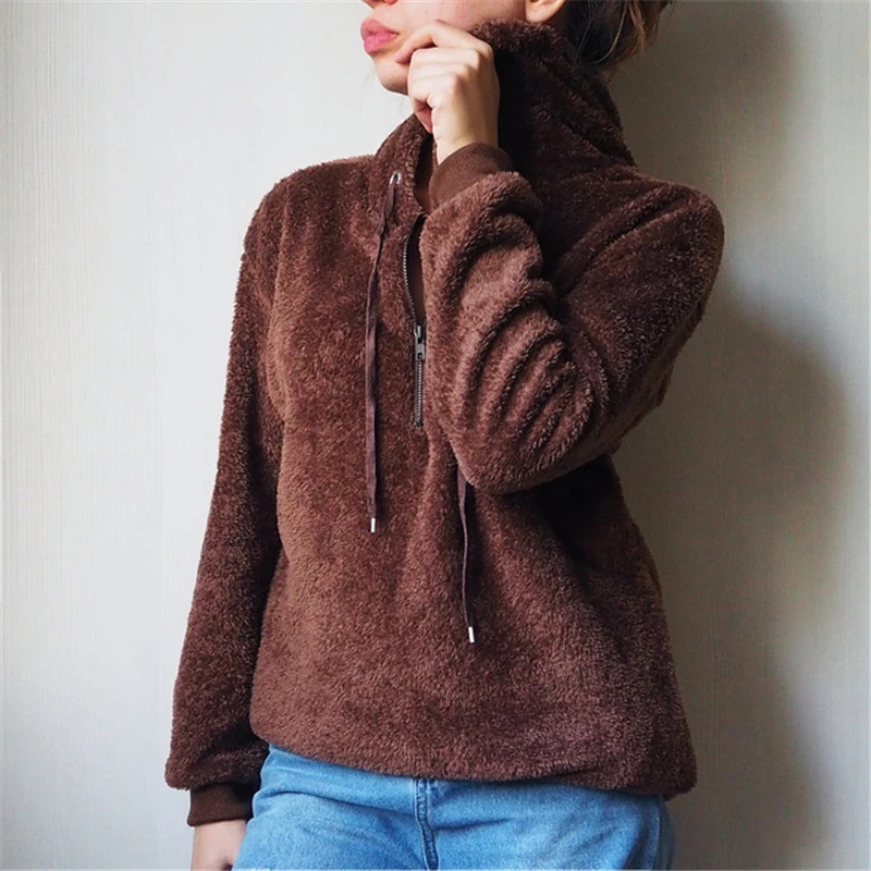 new flannel hooded jacket women's solid color plus velvet warm women's jacket jacket Russia best selling women's loose pullover
new flannel hooded jacket women's solid color plus velvet warm women's jacket jacket Russia best selling women's loose pullover