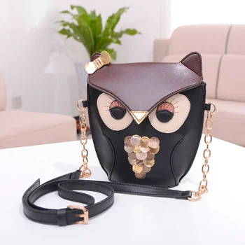 Fashion Product Girl's Owl Sequins Faux Leather Splicing Chain Shoulder Cross Body Messenger Bag Two Colors Are Available SS0231
Fashion Product Girl's Owl Sequins Faux Leather Splicing Chain Shoulder Cross Body Messenger Bag Two Colors Are Available SS0231
