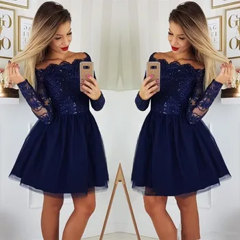 2019 Long Sleeves Lace A-Line Homecoming Dresses Tulle Applique Short Prom Dresses Cocktail Party Dresses Vestidos De Festa
2019 Long Sleeves Lace A-Line Homecoming Dresses Tulle Applique Short Prom Dresses Cocktail Party Dresses Vestidos De Festa